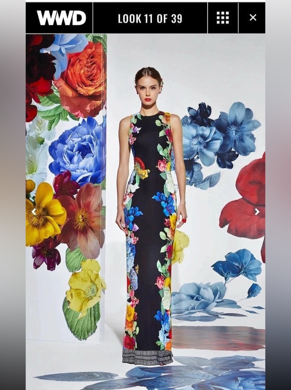 NWT Alice + Olivia Delora Floral Open Back Maxi Dress in Black size 4